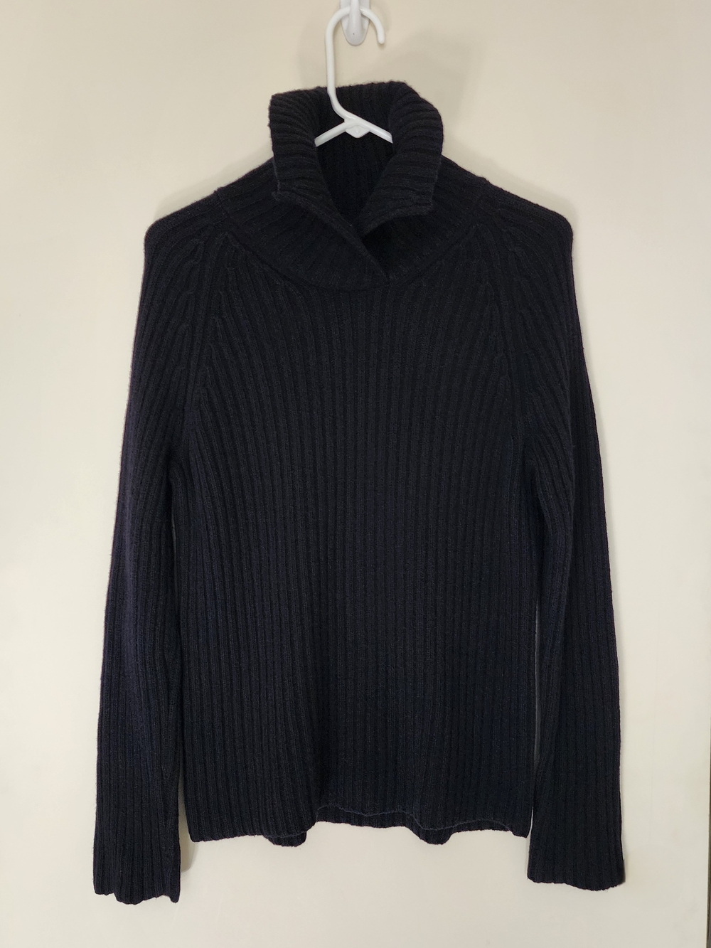 Ralph Lauren Merino Wool Cashmere Angora Dark Navy Black Sweater Size M